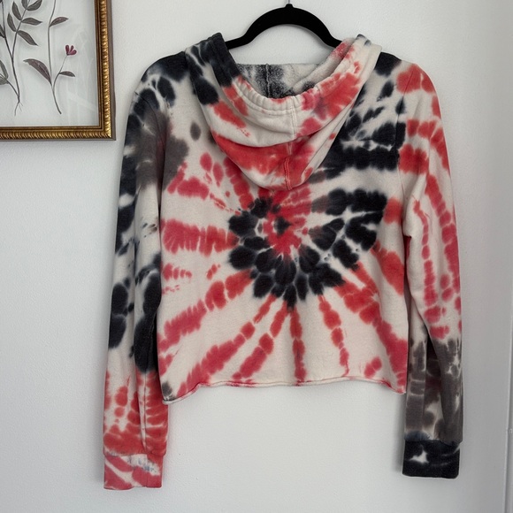 Hurley Red White & Blue Tie-Dye Cropped Hoodie M - Picture 5 of 6